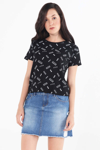 Boxy Tee With All-Over Print