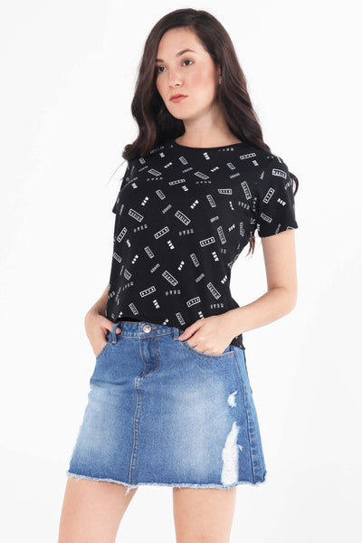 Boxy Tee With All-Over Print