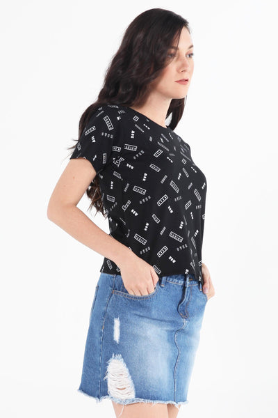 Boxy Tee With All-Over Print