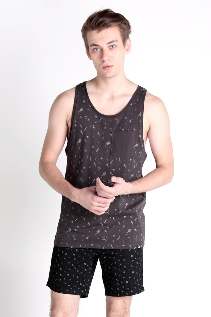 Semi Fit Tank Top With All-Over Print