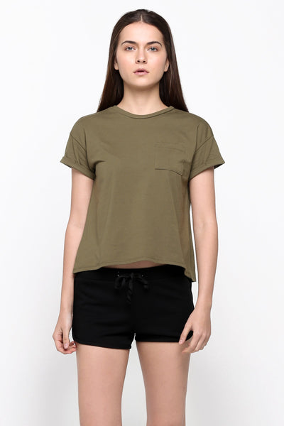 Boxy Tee With Pocket