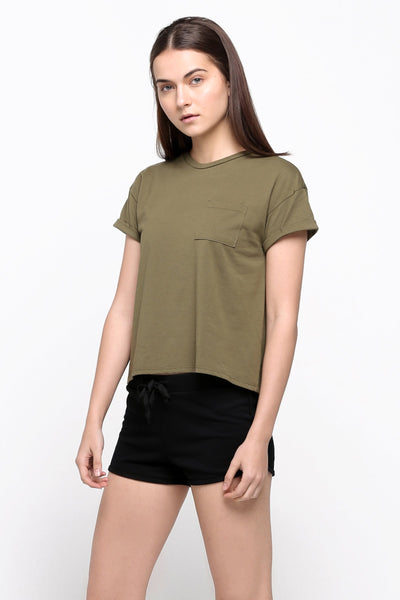 Boxy Tee With Pocket