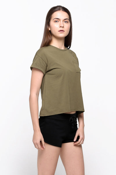Boxy Tee With Pocket