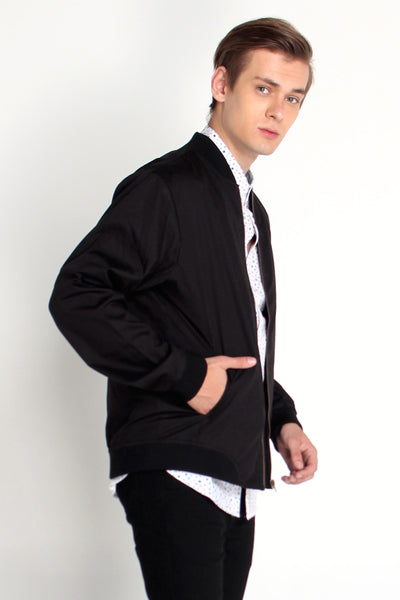 Bomber Jacket With Cut & Sew Panel