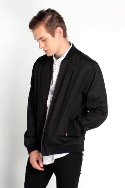 Bomber Jacket With Cut & Sew Panel