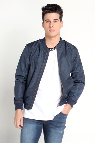 Bomber Jacket With Cut & Sew Panel