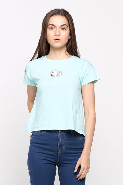 Boxy Tee With Embroidery