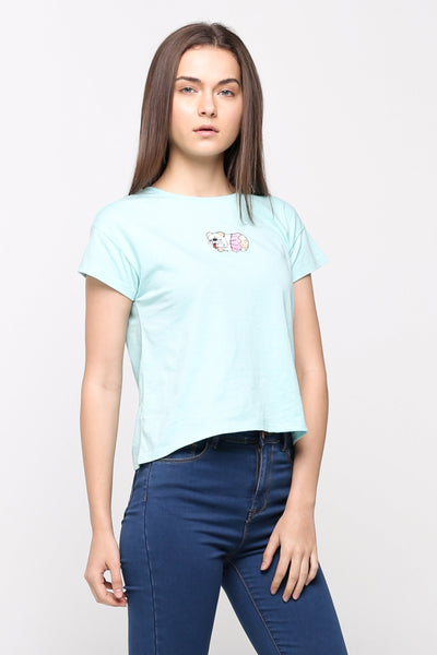 Boxy Tee With Embroidery
