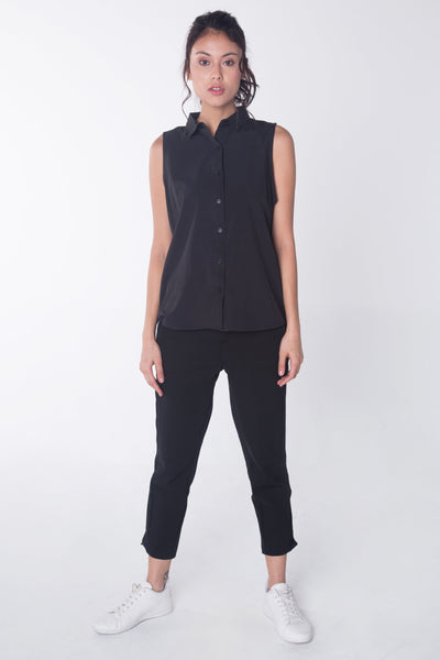 All Day Sleeveless Crepe Shirt