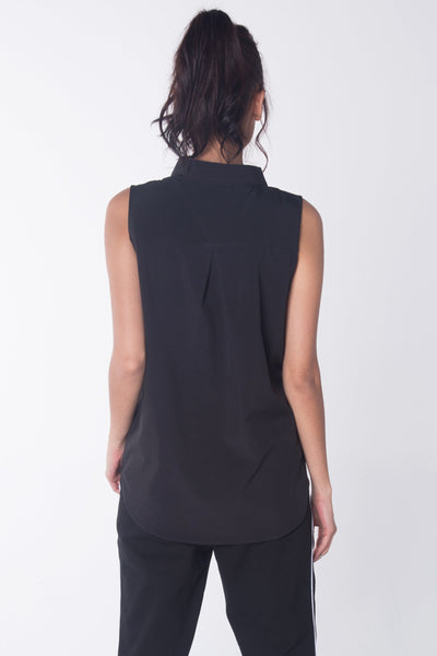 All Day Sleeveless Crepe Shirt