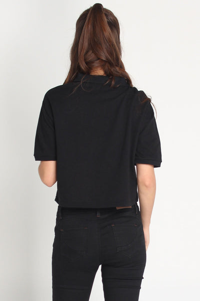 Boxy Polo Shirt With Zipper Detail