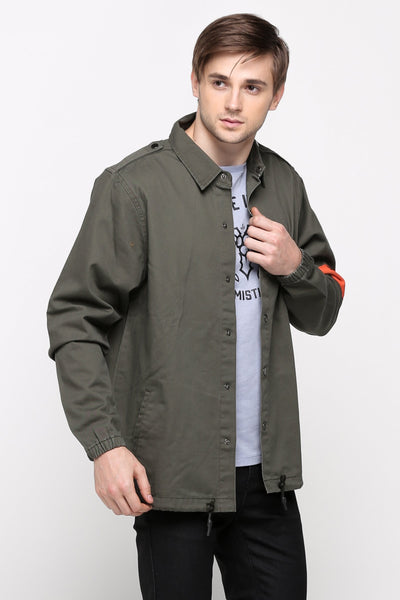 Twill Coach Jacket With Armband