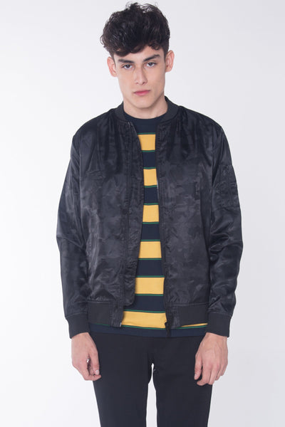 Printed Bomber Jacket With Pocket Detail