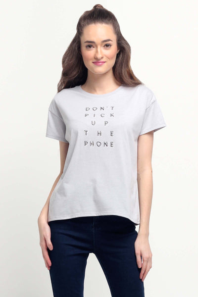 Boxy Fit Tee With Graphic Print