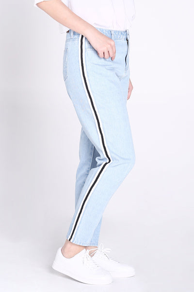 Vintage Slim Jeans With Side Stripe