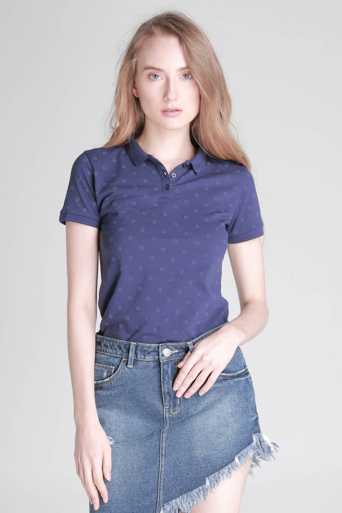 Semi Fit Polo Shirt With All-Over Print