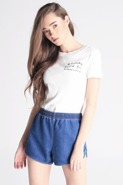 Boxy Tee With Embroidery