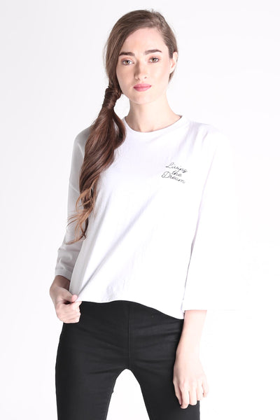 Boxy Tee With Embroidery