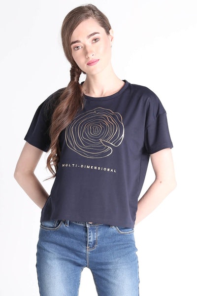 Boxy Tee With Graphic Print