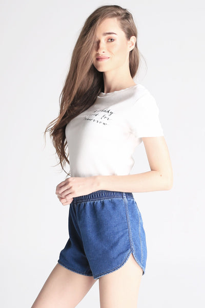Boxy Tee With Embroidery