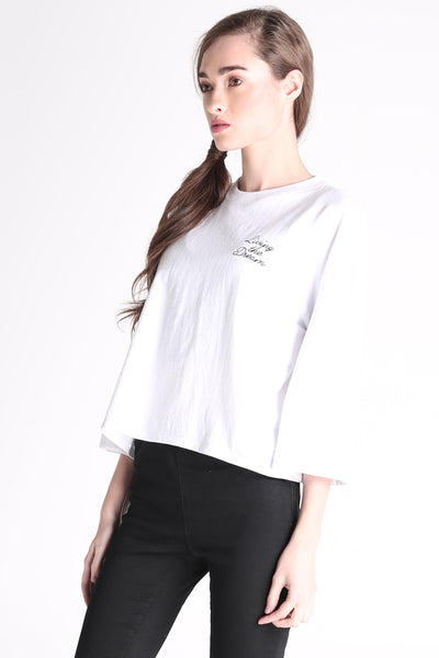 Boxy Tee With Embroidery