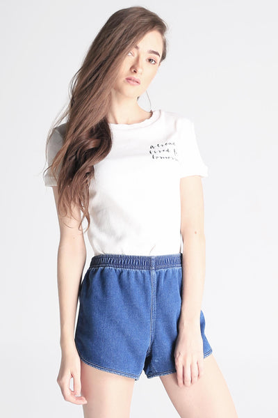 Boxy Tee With Embroidery