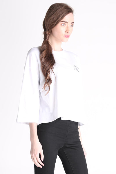 Boxy Tee With Embroidery