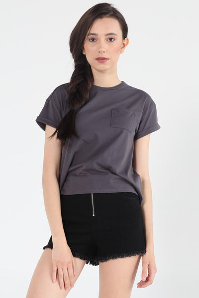 Boxy Tee With Pocket