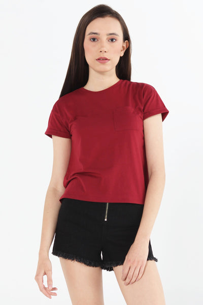 Boxy Tee With Pocket