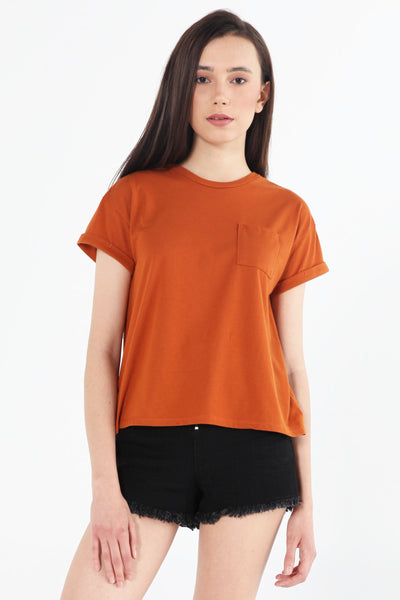 Boxy Tee With Pocket