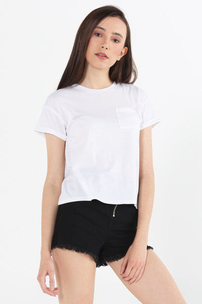 Boxy Tee With Pocket