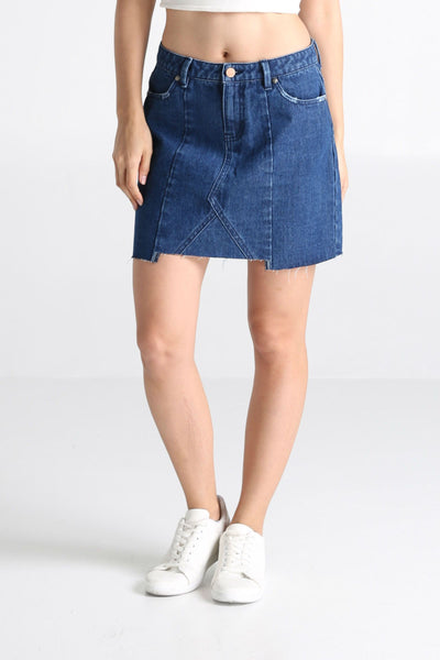 Re-Tooled A-line Denim Skirt