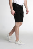 Tapered Fit Denim Shorts With Canvas Belt