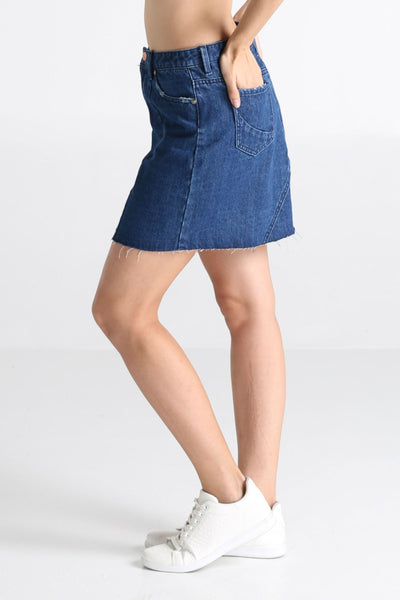 Re-Tooled A-line Denim Skirt