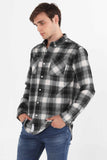 Long Sleeved Flannel Shirt With Pocket Detail