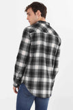 Long Sleeved Flannel Shirt With Pocket Detail