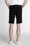 Tapered Fit Denim Shorts With Canvas Belt
