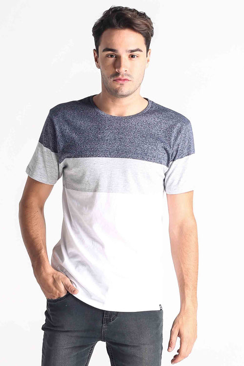 Semi Fit Tee With Color Blocking