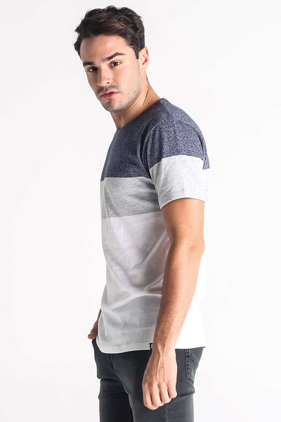 Semi Fit Tee With Color Blocking