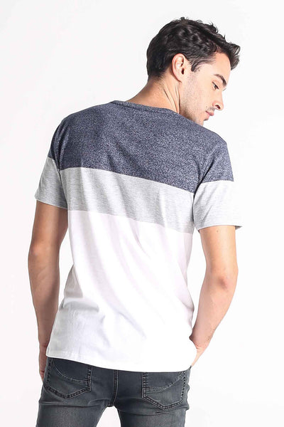 Semi Fit Tee With Color Blocking
