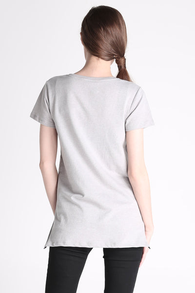 Semi Fit Tee With Zipper Detail