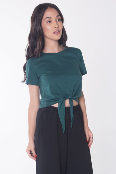 Semi Fit Tee With Knot Detail