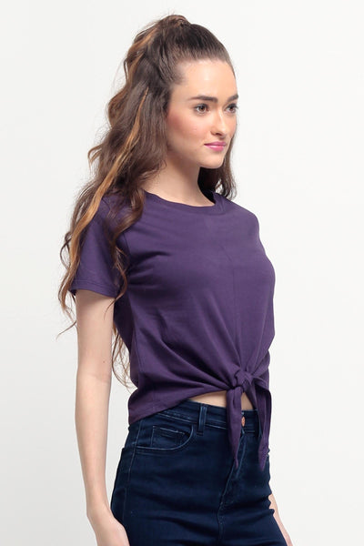 Mid Length Top With Tie Front Detail
