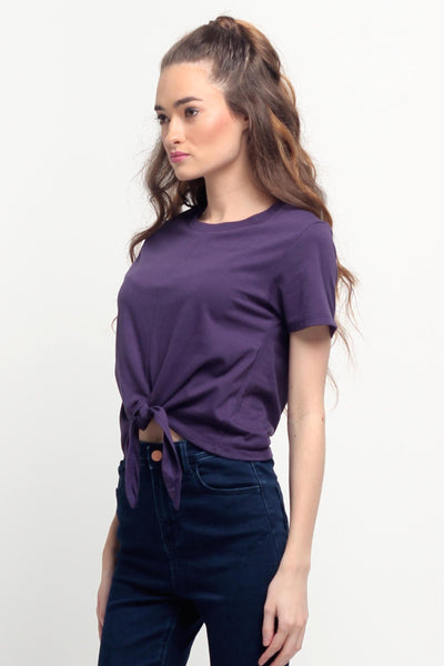 Mid Length Top With Tie Front Detail