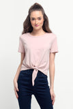 Mid Length Top With Tie Front Detail