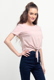 Mid Length Top With Tie Front Detail