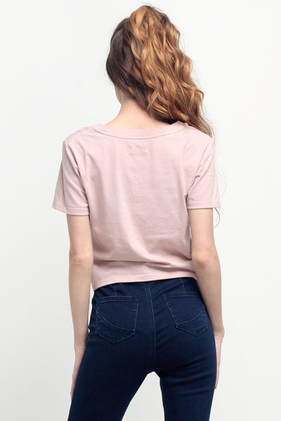 Mid Length Top With Tie Front Detail