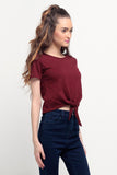 Mid Length Top With Tie Front Detail
