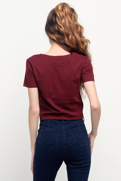 Mid Length Top With Tie Front Detail
