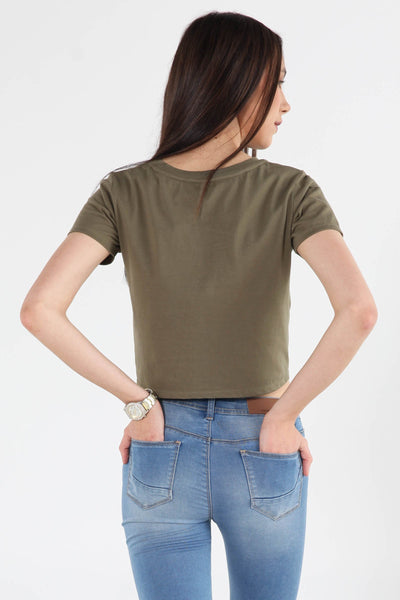 Mid Length Top With Tie Front Detail